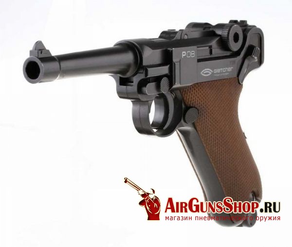 Пневматический пистолет Gletcher P 08 с блоубэком цена